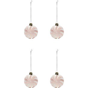 House Doctor Delic Weihnachtsschmuck 4er Set 8 cm, Rosa