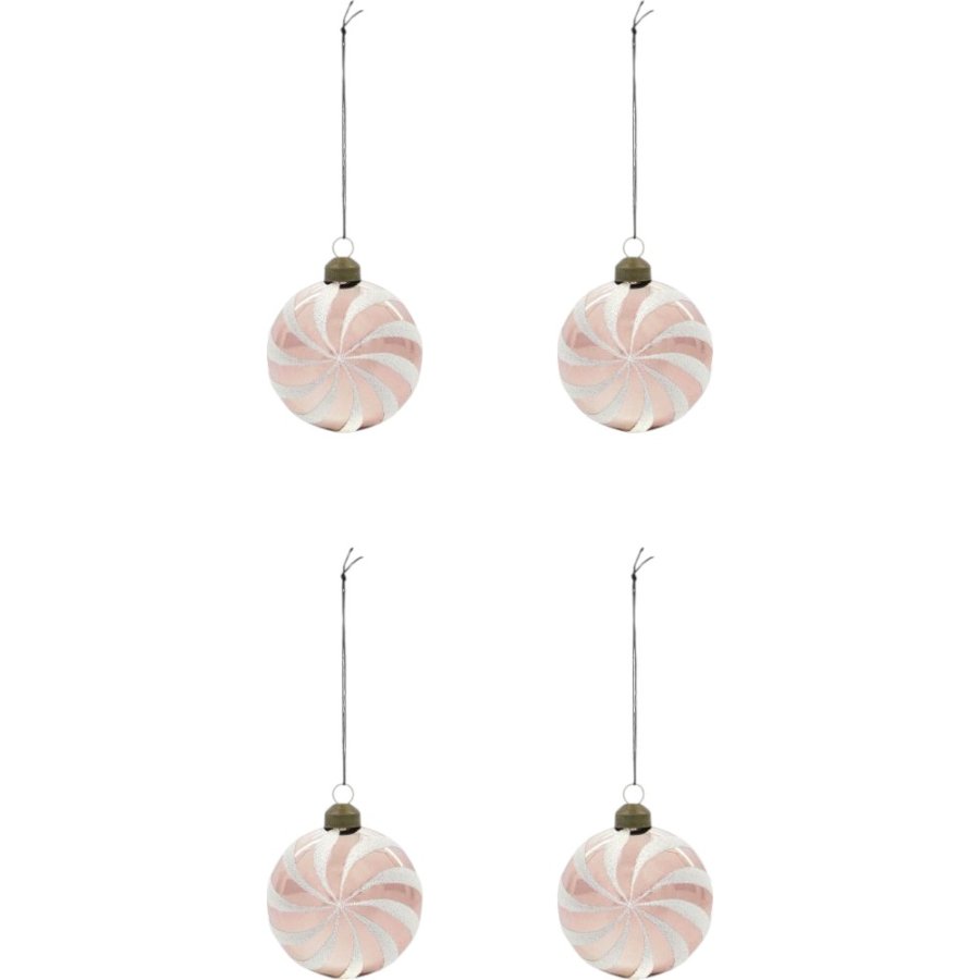 House Doctor Delic Weihnachtsschmuck 4er Set 8 cm, Rosa