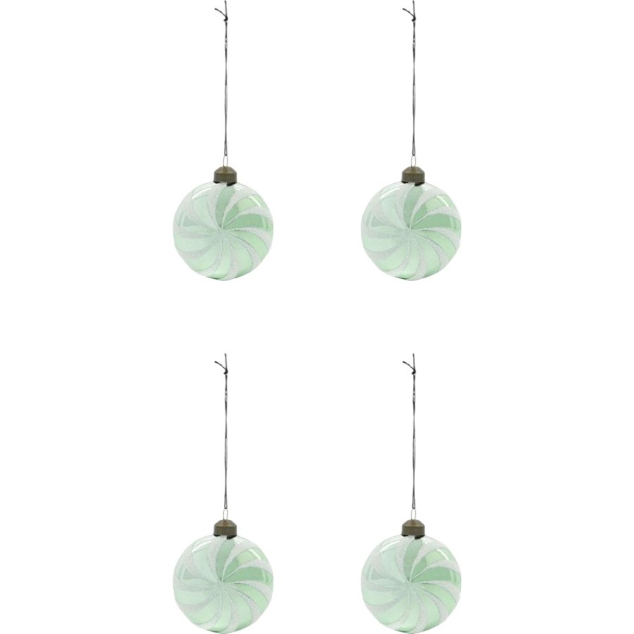 House Doctor Delic Weihnachtsschmuck 4er Set 8 cm, Mintgrün