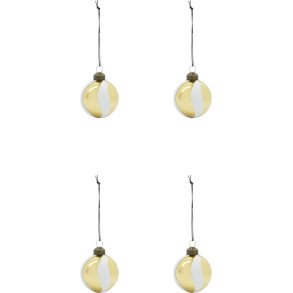 House Doctor Twister Weihnachtsschmuck 4er Set 6 cm, Wei/Gold