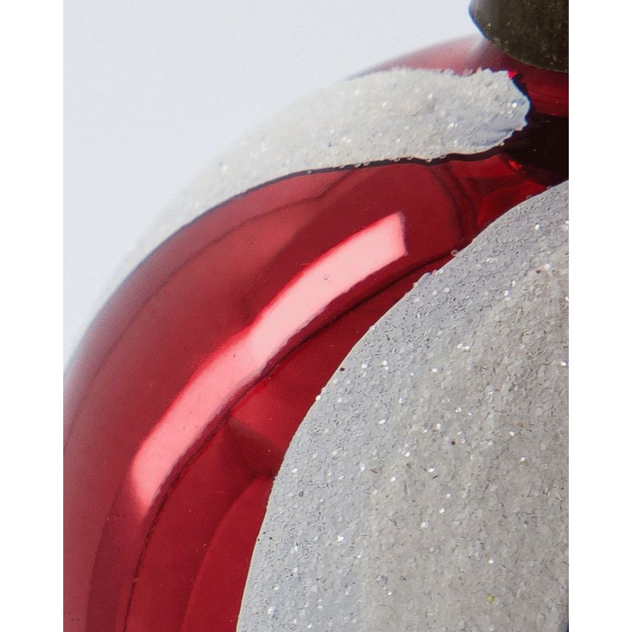 House Doctor Twister Weihnachtsschmuck 4er Set 6 cm, Weiß/Rot