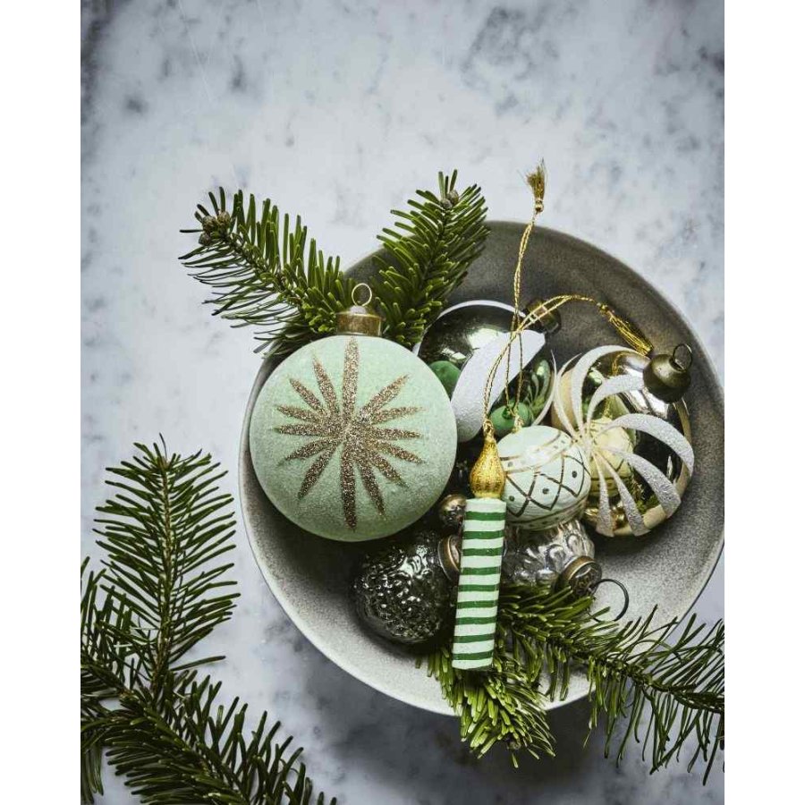House Doctor Flos Weihnachtsschmuck 4er Set 8 cm, Mintgrün