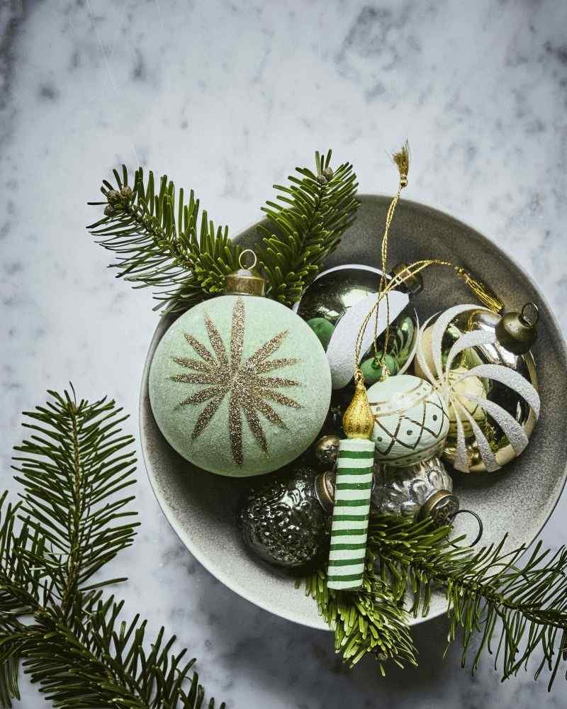 House Doctor Flos Weihnachtsschmuck 4er Set 8 cm, Mintgrün