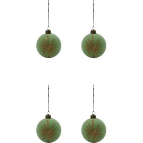 House Doctor Flos Weihnachtsschmuck 4er Set 8 cm, Mintgrn