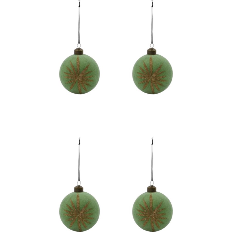 House Doctor Flos Weihnachtsschmuck 4er Set 8 cm, Mintgrün