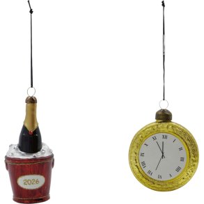 House Doctor NewYear Weihnachtsschmuck 2er Set, Goldfarben