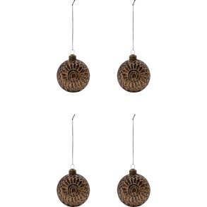 House Doctor Circulo Weihnachtsschmuck 4er Set 8 cm, Braun