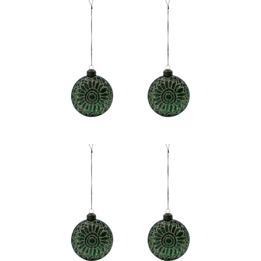 House Doctor Circulo Weihnachtsschmuck 4er Set 8 cm, Grün