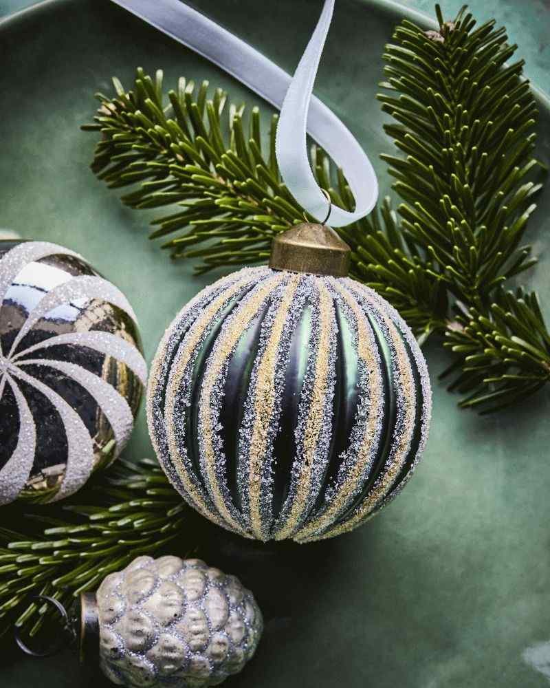 House Doctor Frost Weihnachtsschmuck 4er Set 8 cm, Grün