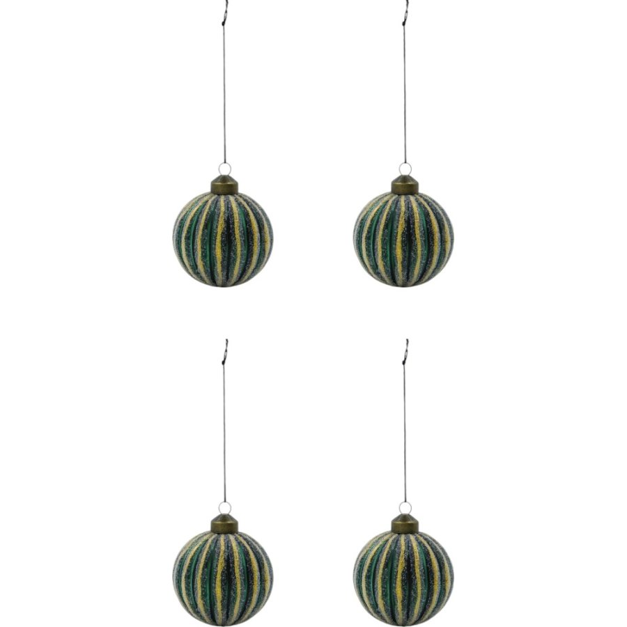 House Doctor Frost Weihnachtsschmuck 4er Set 8 cm, Grün