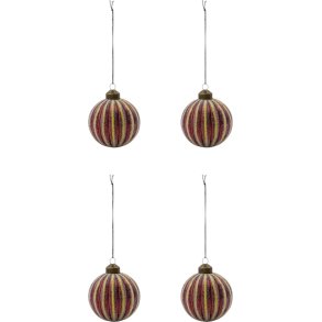 House Doctor Frost Weihnachtsschmuck 4er Set 8 cm, Rot