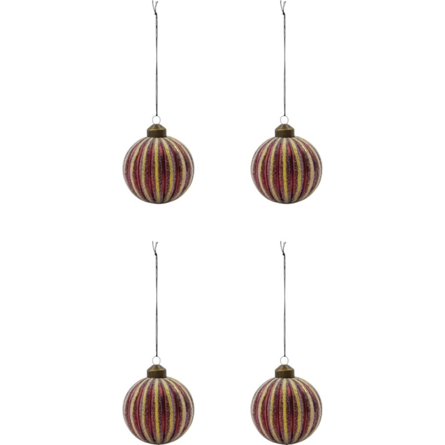 House Doctor Frost Weihnachtsschmuck 4er Set 8 cm, Rot