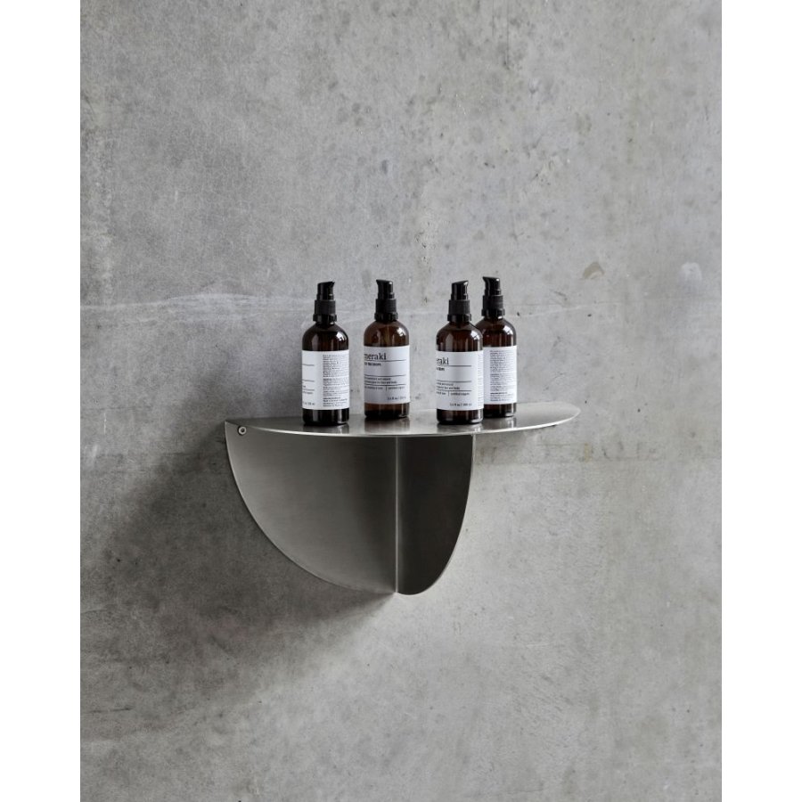 House Doctor Mega Beistelltisch 36,5 cm, Gebürstetes Silberfinish