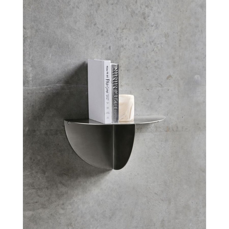 House Doctor Mega Beistelltisch 36,5 cm, Gebürstetes Silberfinish