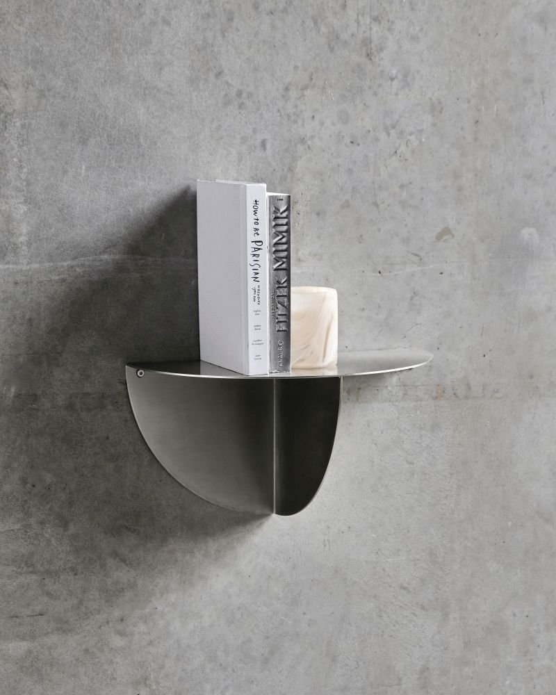 House Doctor Mega Beistelltisch 36,5 cm, Gebürstetes Silberfinish