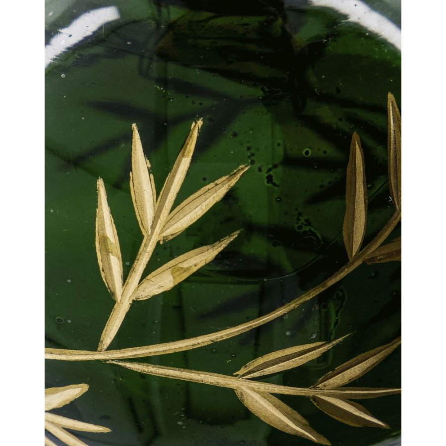 House Doctor Leaf Weihnachtsschmuck 4er Set 7,5 cm, Grün/Gold
