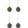 House Doctor Leaf Weihnachtsschmuck 4er Set 7,5 cm, Grün/Gold