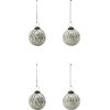 House Doctor Rhomb Weihnachtsschmuck 4er Set 7,5 cm, Antikes Silber
