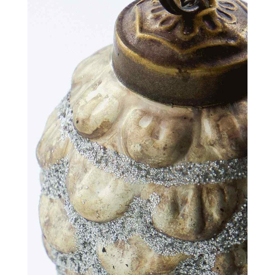 House Doctor Cone Weihnachtsschmuck 4er Set 5,5 cm, Antikes Silber