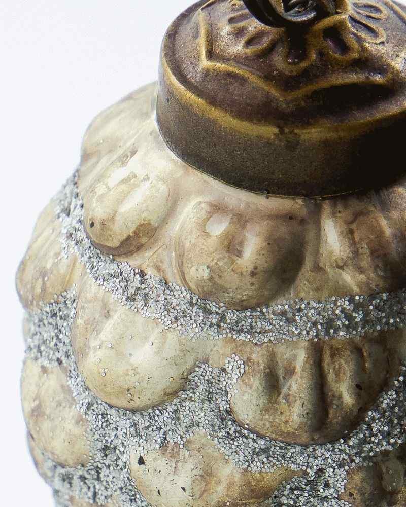 House Doctor Cone Weihnachtsschmuck 4er Set 5,5 cm, Antikes Silber