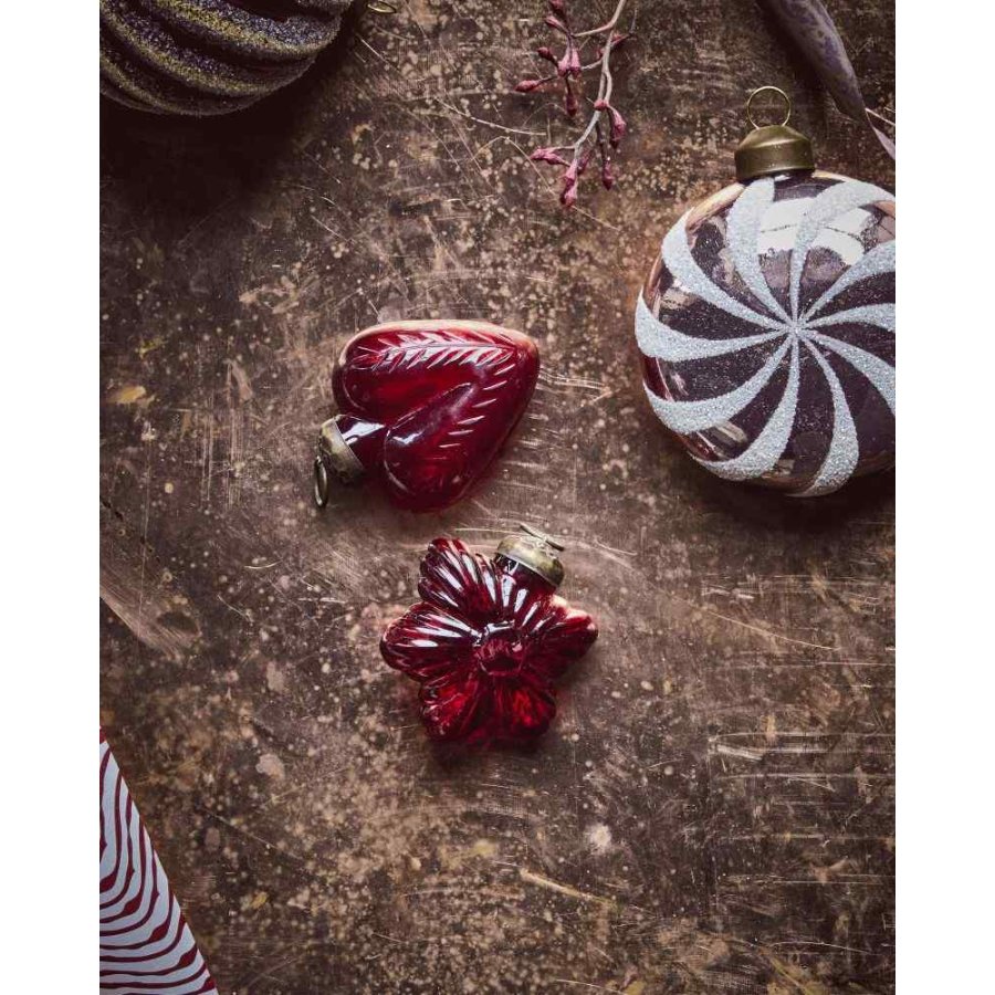 House Doctor Heart und Star Weihnachtsschmuck 4er Set, Rot