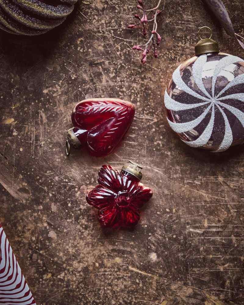 House Doctor Heart und Star Weihnachtsschmuck 4er Set, Rot