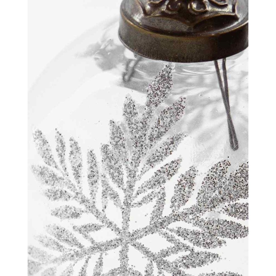 House Doctor Snowi Weihnachtsschmuck 4er Set 7,5 cm, Silber/Klar