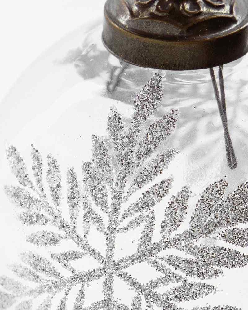 House Doctor Snowi Weihnachtsschmuck 4er Set 7,5 cm, Silber/Klar