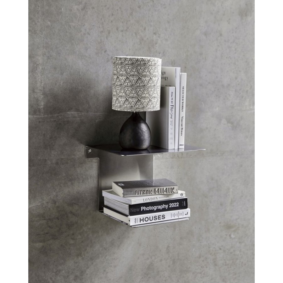 House Doctor Book Wandregale 32 cm, Gebürstetes Silber