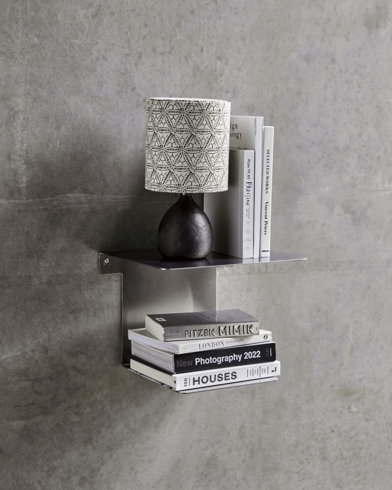 House Doctor Book Wandregale 32 cm, Gebürstetes Silber