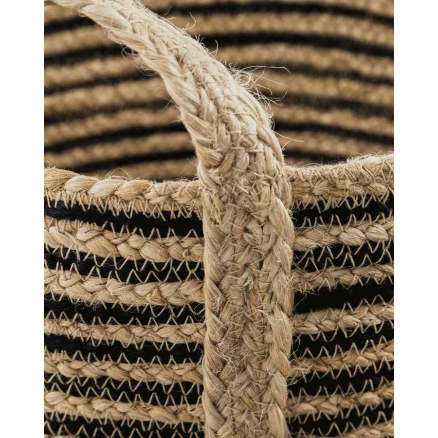 House Doctor Dungi Körbe 3er Set, Schwarz/Jute