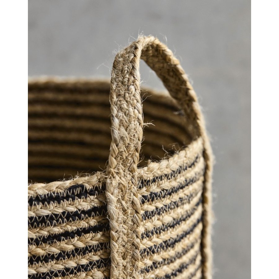 House Doctor Dungi Körbe 3er Set, Schwarz/Jute
