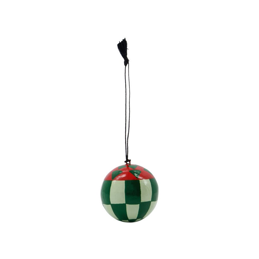 House Doctor Harlekin Weihnachtsschmuck 5 cm, Grn, Rot, Sand
