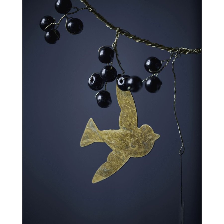 House Doctor Bird Weihnachtsornament 10 cm, Schwarz/Messing