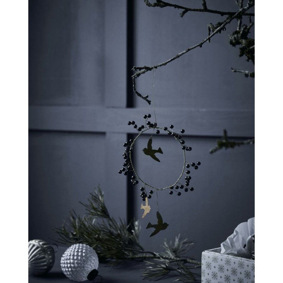 House Doctor Bird Weihnachtsornament 10 cm, Schwarz/Messing