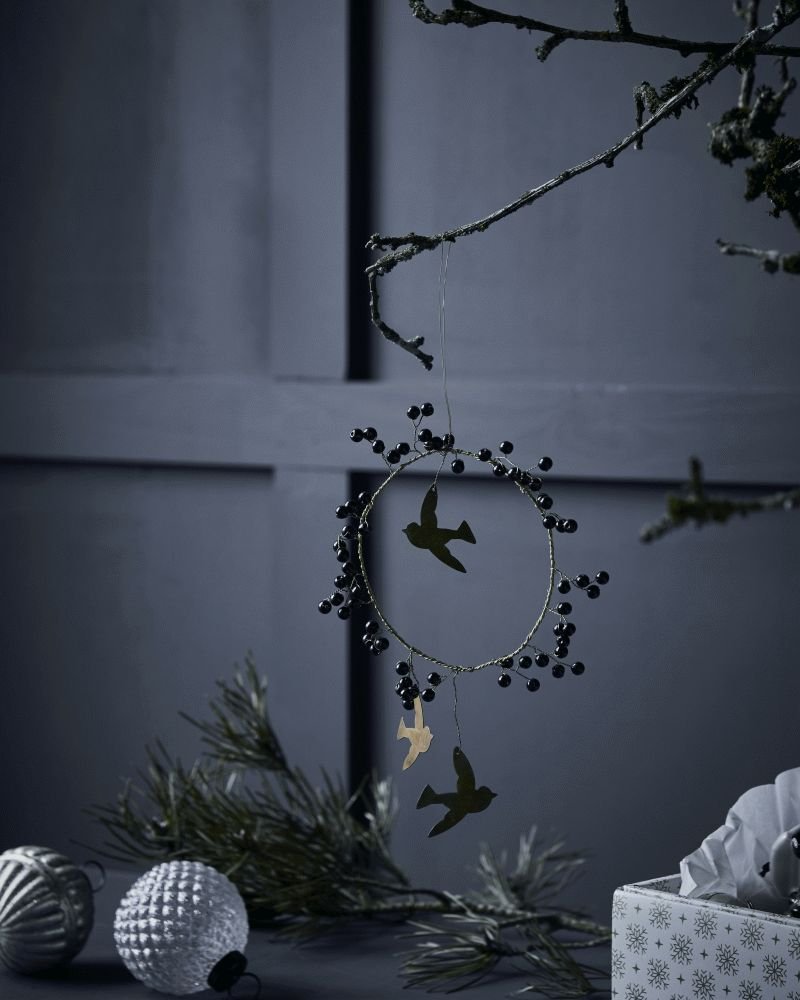 House Doctor Bird Weihnachtsornament 10 cm, Schwarz/Messing