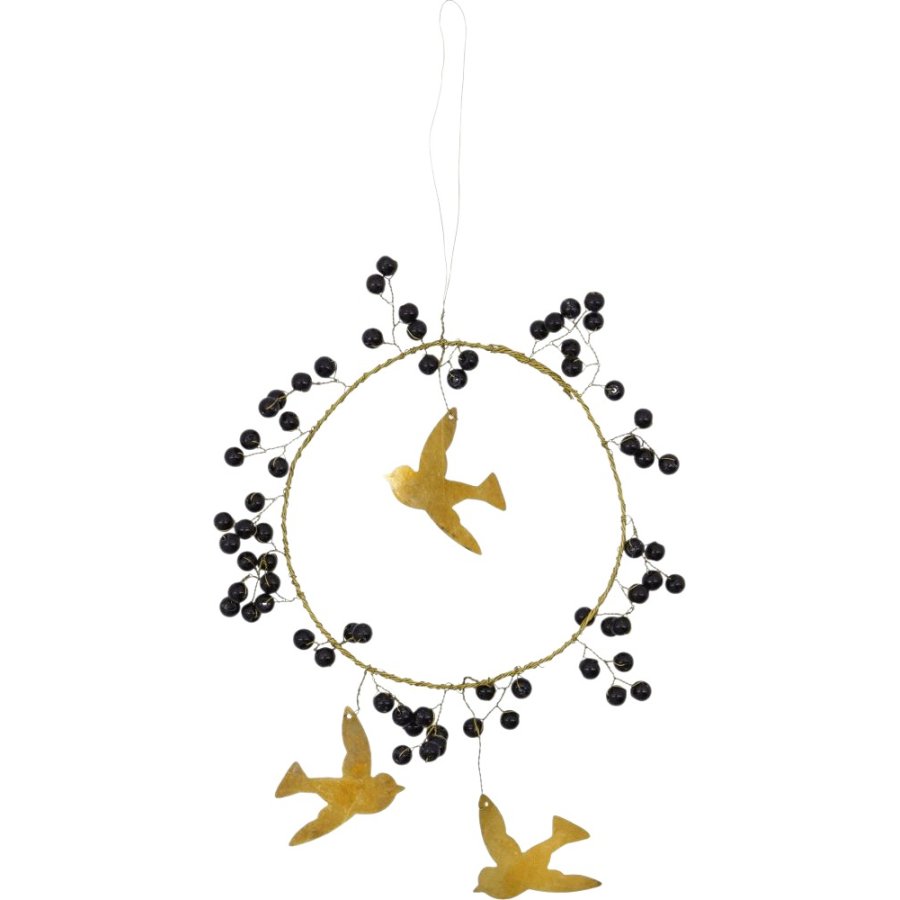 House Doctor Bird Weihnachtsornament 10 cm, Schwarz/Messing