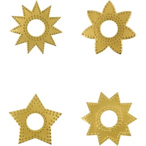 House Doctor Ring Kerzenteller 4er Set 7,5 cm, Messing