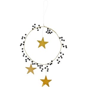 House Doctor Star Ring Weihnachtsschmuck 15 cm, Schwarz/Messing