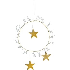 House Doctor Star Ring Weihnachtsschmuck 15 cm, Wei/Messing