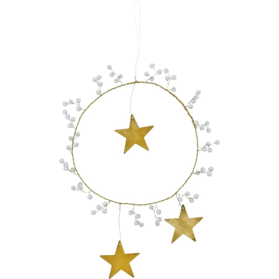 House Doctor Star Ring Weihnachtsschmuck 15 cm, Weiß/Messing