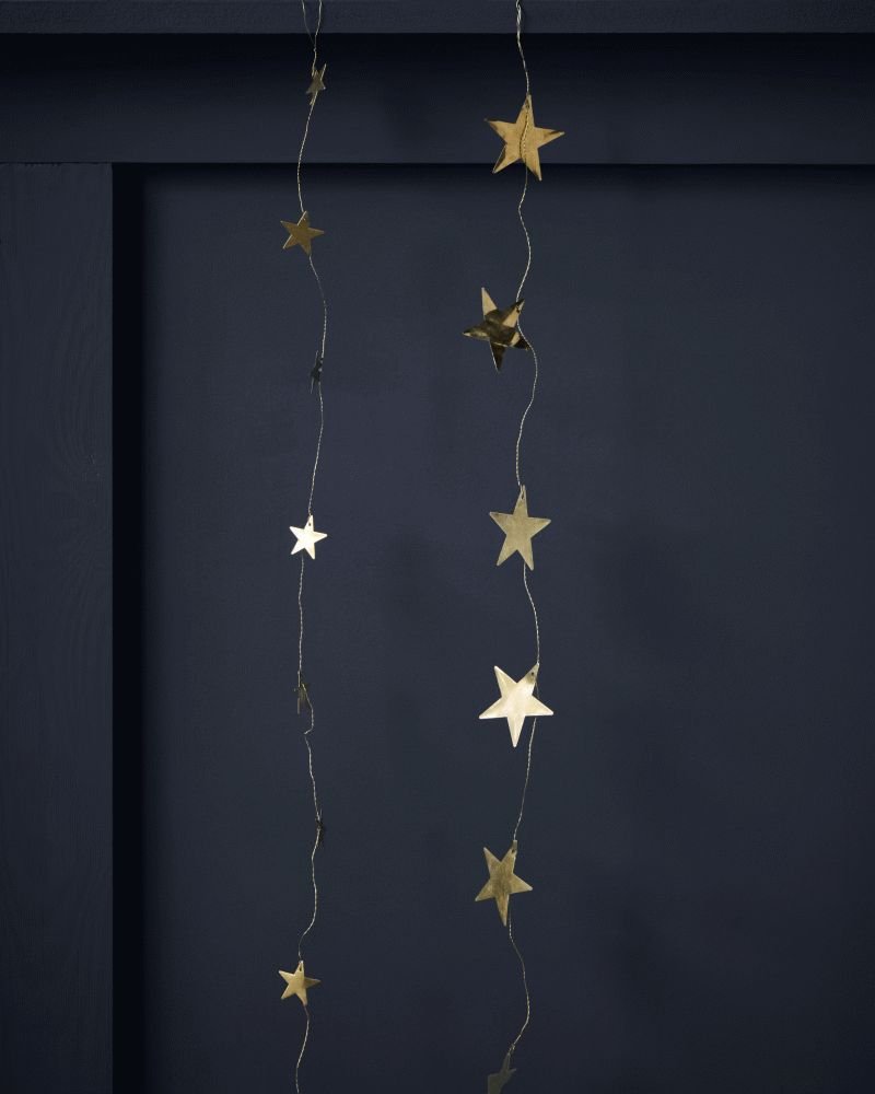 House Doctor Stars Girlande 150 cm, Antikes Messingfinish