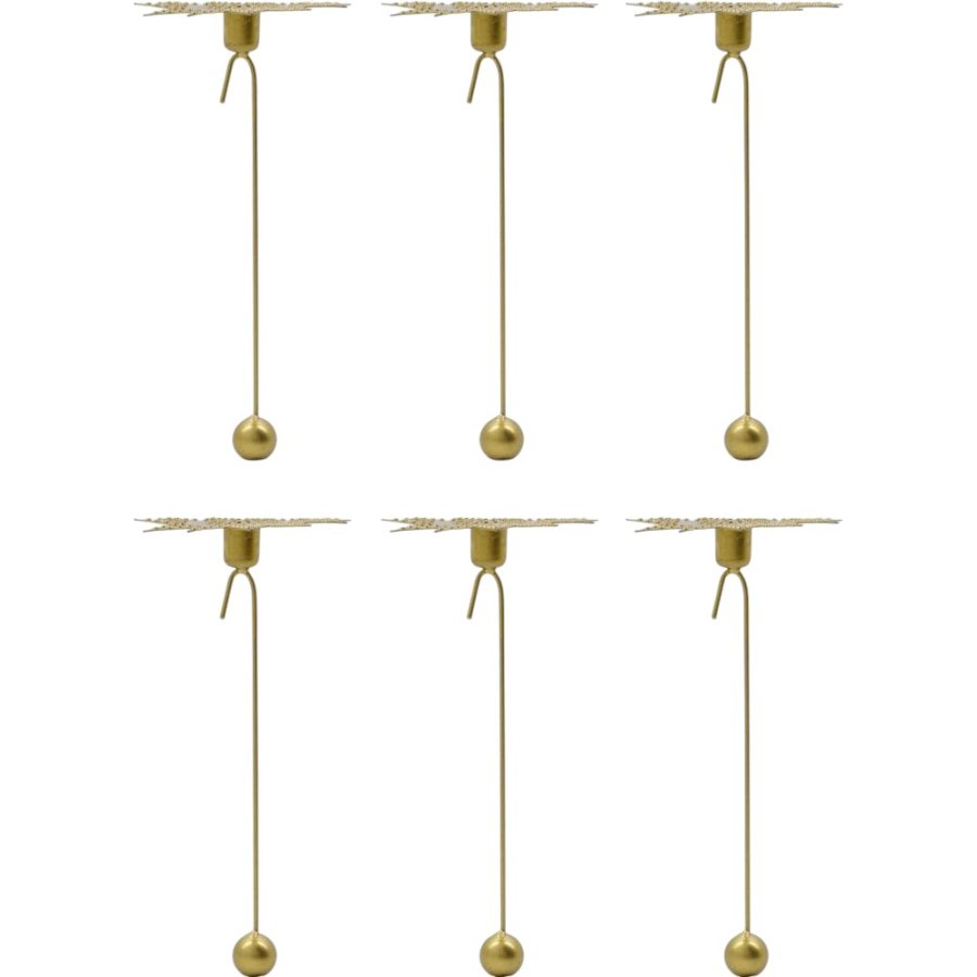 House Doctor Leaves Kerzenhalter 6er Set H15,5 cm, Antikes Messingfinish