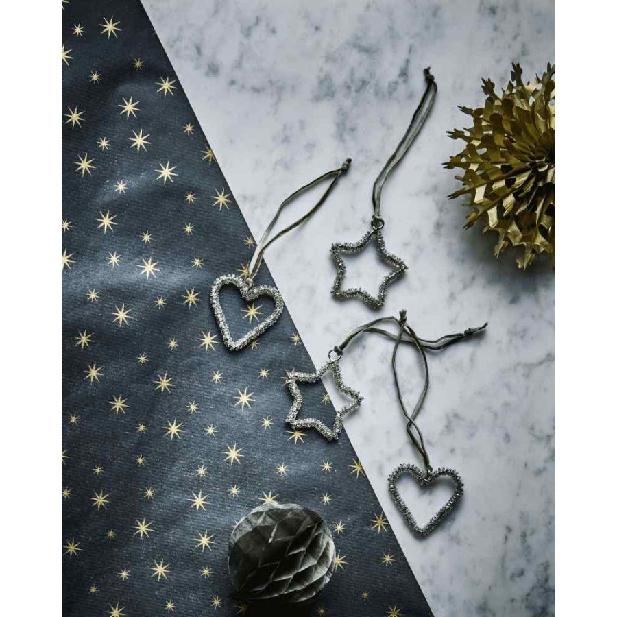 House Doctor Connect Weihnachtsschmuck 4er Set H5,5 cm, Silberfinish