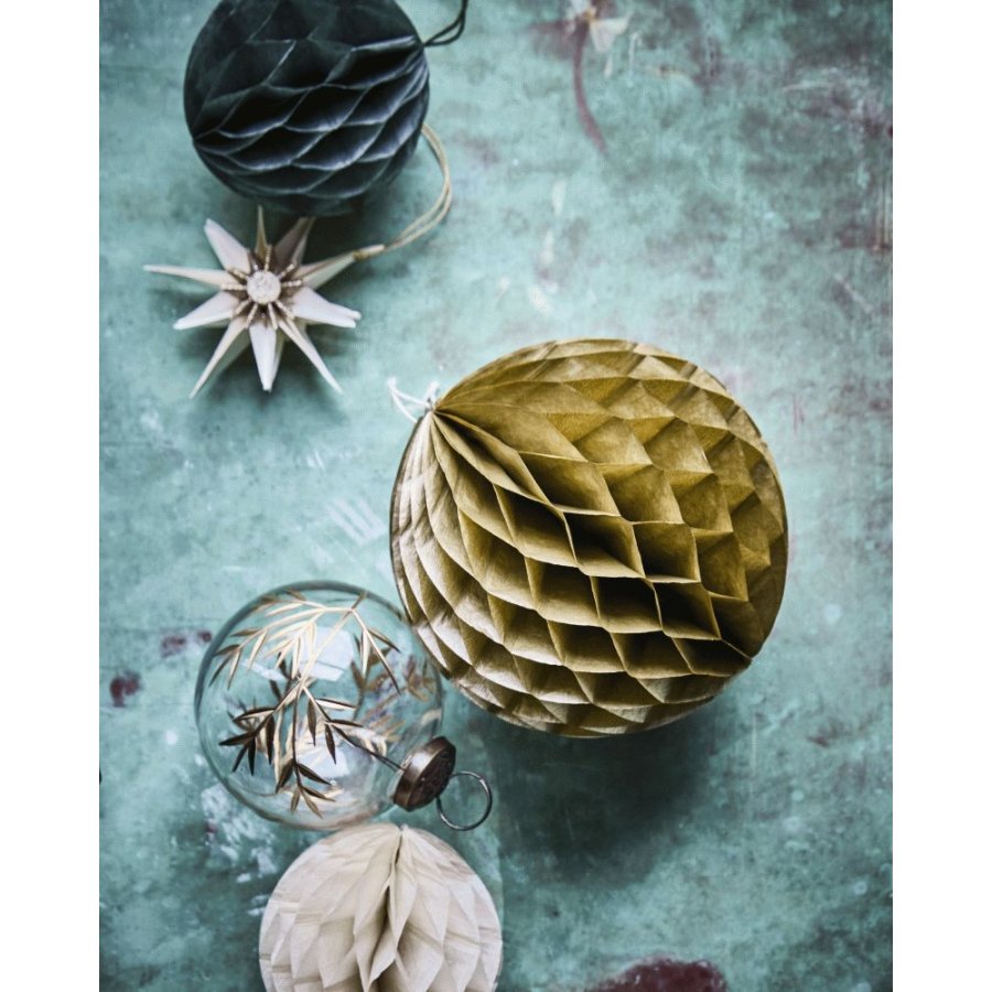 House Doctor Orb Weihnachtsschmuck 3er Set 12,5 cm, Goldfarben