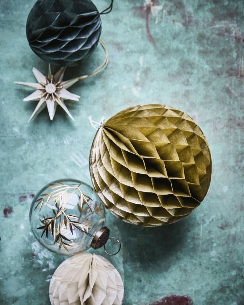 House Doctor Orb Weihnachtsschmuck 3er Set 12,5 cm, Goldfarben