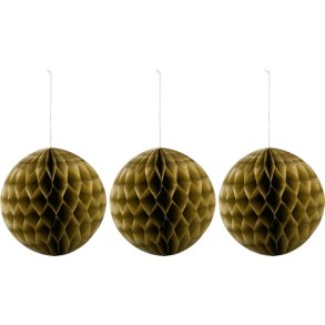 House Doctor Orb Weihnachtsschmuck 3er Set 12,5 cm, Goldfarben