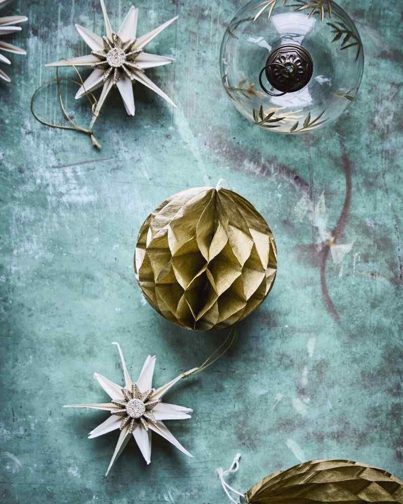 House Doctor Orb Weihnachtsschmuck 3er Set 8 cm, Goldfarben