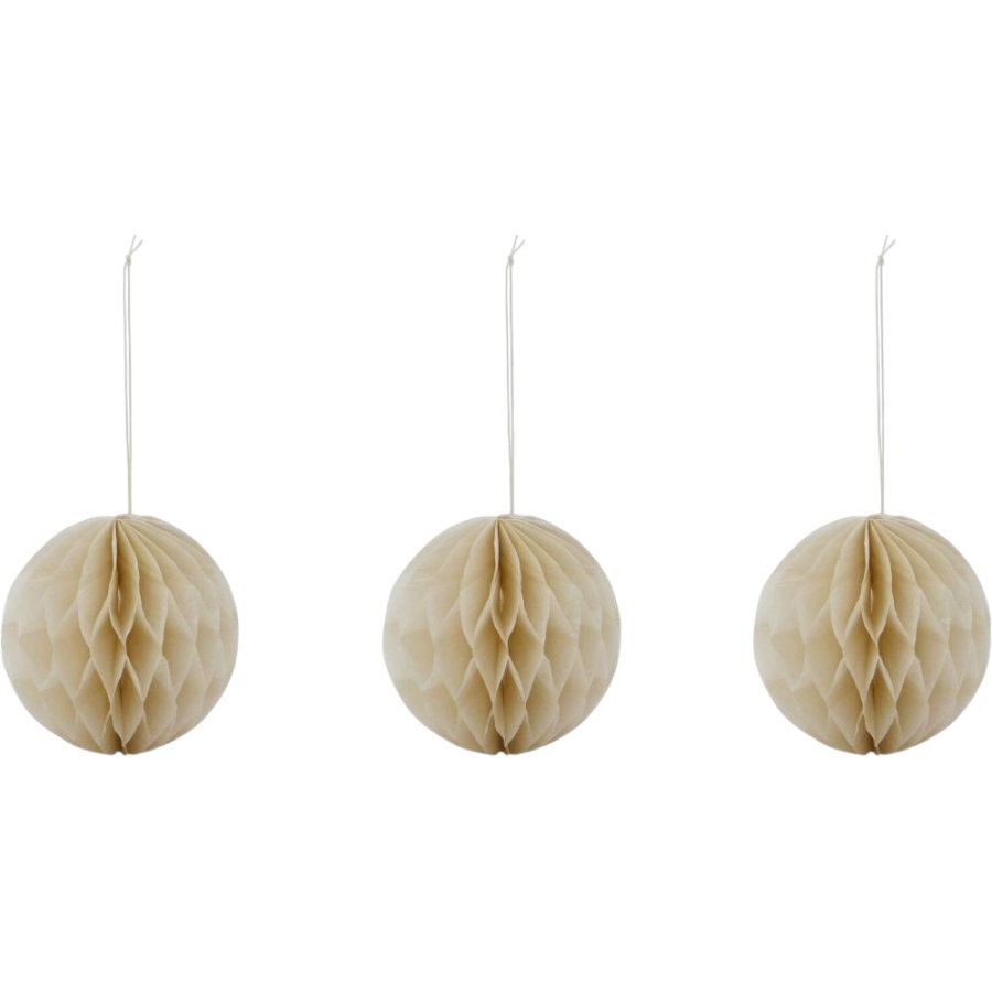 House Doctor Orb Weihnachtsschmuck 3er Set 8 cm, Elfenbein