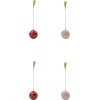 House Doctor Mach Weihnachtsschmuck 4er Set 4 cm, Rot/Rosa